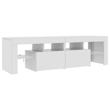 TV Cabinet with LED Lights High Gloss White 140x36.5x40 cm