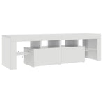 TV Cabinet with LED Lights High Gloss White 140x36.5x40 cm