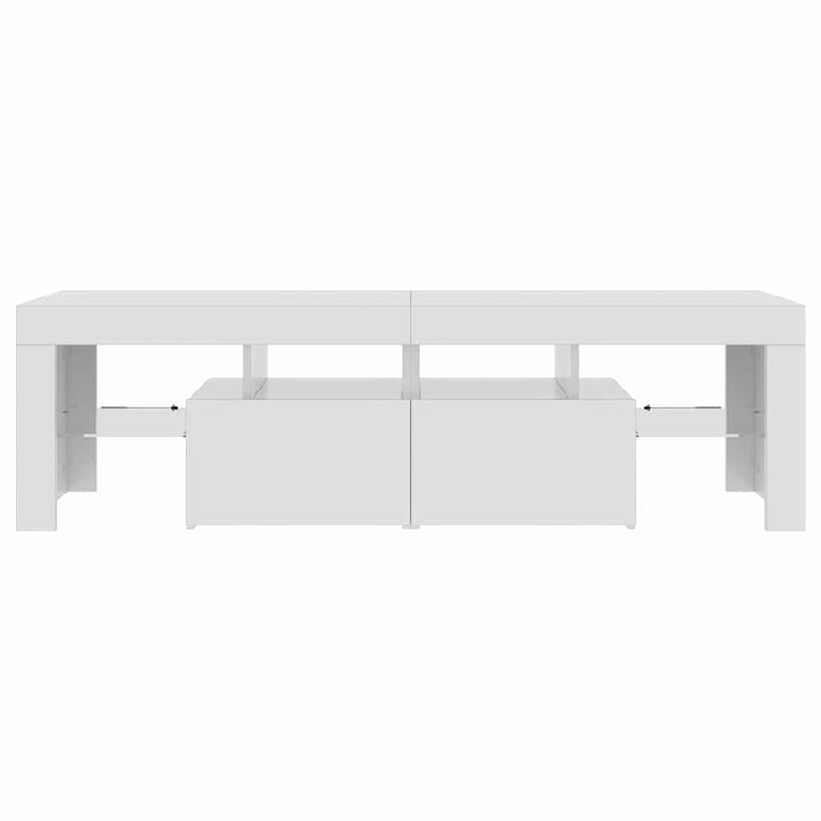 TV Cabinet with LED Lights High Gloss White 140x36.5x40 cm