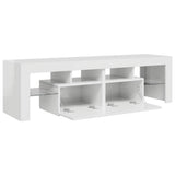 TV Cabinet with LED Lights High Gloss White 140x36.5x40 cm - Extra Image