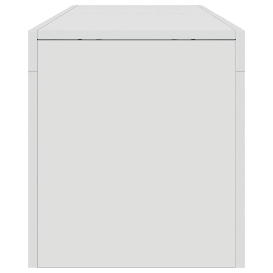 TV Cabinet with LED Lights High Gloss White 140x36.5x40 cm