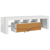 TV Cabinet with LED Lights High Gloss White 140x36.5x40 cm - Extra Image
