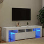 TV Cabinet with LED Lights High Gloss White 140x36.5x40 cm
