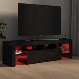 TV Cabinet with LED Lights High Gloss Black 140x36.5x40 cm