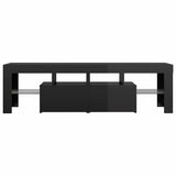 TV Cabinet with LED Lights High Gloss Black 140x36.5x40 cm