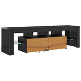 TV Cabinet with LED Lights High Gloss Black 140x36.5x40 cm - Extra Image