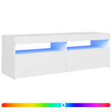 TV Cabinet with LED Lights White 120x35x40 cm