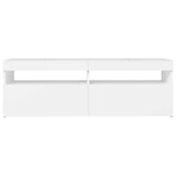 TV Cabinet with LED Lights White 120x35x40 cm
