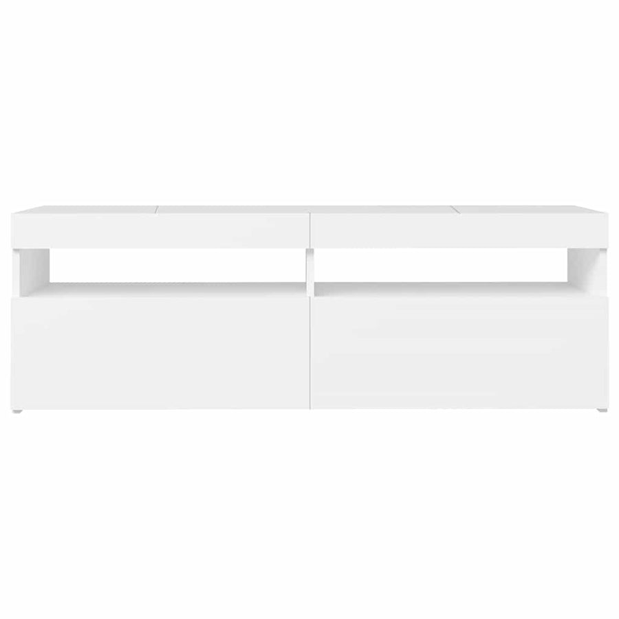 TV Cabinet with LED Lights White 120x35x40 cm