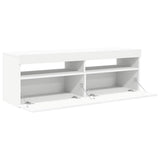 TV Cabinet with LED Lights White 120x35x40 cm