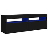 TV Cabinet with LED Lights Black 120x35x40 cm - Rear View