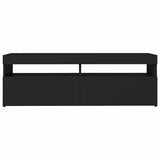 TV Cabinet with LED Lights Black 120x35x40 cm - Rear View
