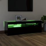 TV Cabinet with LED Lights Black 120x35x40 cm - 45-Degree Angle