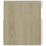 TV Cabinet with LED Lights White and Sonoma Oak 120x35x40 cm