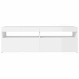 TV Cabinet with LED Lights High Gloss White 120x35x40 cm
