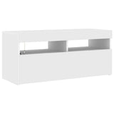 TV Cabinet with LED Lights White 90x35x40 cm