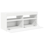 TV Cabinet with LED Lights White 90x35x40 cm