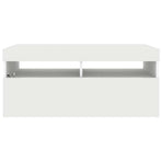 TV Cabinet with LED Lights White 90x35x40 cm