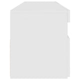 TV Cabinet with LED Lights White 90x35x40 cm - Low Angle