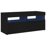 TV Cabinet with LED Lights Black 90x35x40 cm