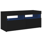 TV Cabinet with LED Lights Black 90x35x40 cm