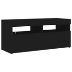TV Cabinet with LED Lights Black 90x35x40 cm