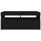 TV Cabinet with LED Lights Black 90x35x40 cm
