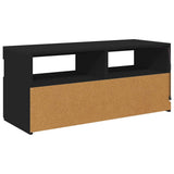TV Cabinet with LED Lights Black 90x35x40 cm