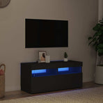TV Cabinet with LED Lights Black 90x35x40 cm