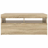TV Cabinet with LED Lights Sonoma Oak 90x35x40 cm - Rear View