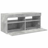 TV Cabinet with LED Lights Concrete Grey 90x35x40 cm - 45-Degree Angle