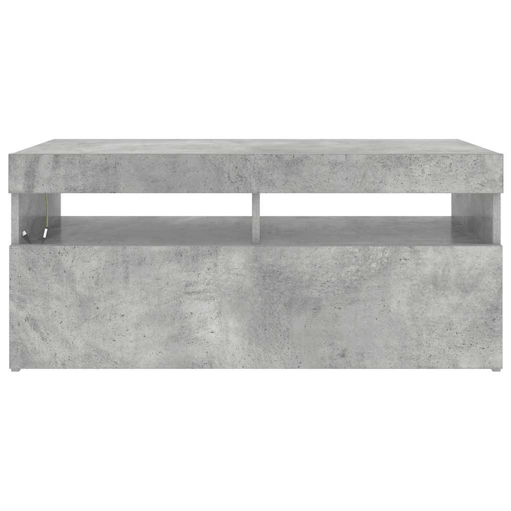 TV Cabinet with LED Lights Concrete Grey 90x35x40 cm