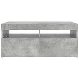 TV Cabinet with LED Lights Concrete Grey 90x35x40 cm - Rear View