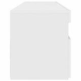 TV Cabinet with LED Lights High Gloss White 90x35x40 cm - Low Angle