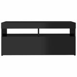 TV Cabinet with LED Lights High Gloss Black 90x35x40 cm - Extra Image