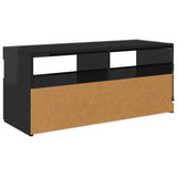 TV Cabinet with LED Lights High Gloss Black 90x35x40 cm - Extra Image