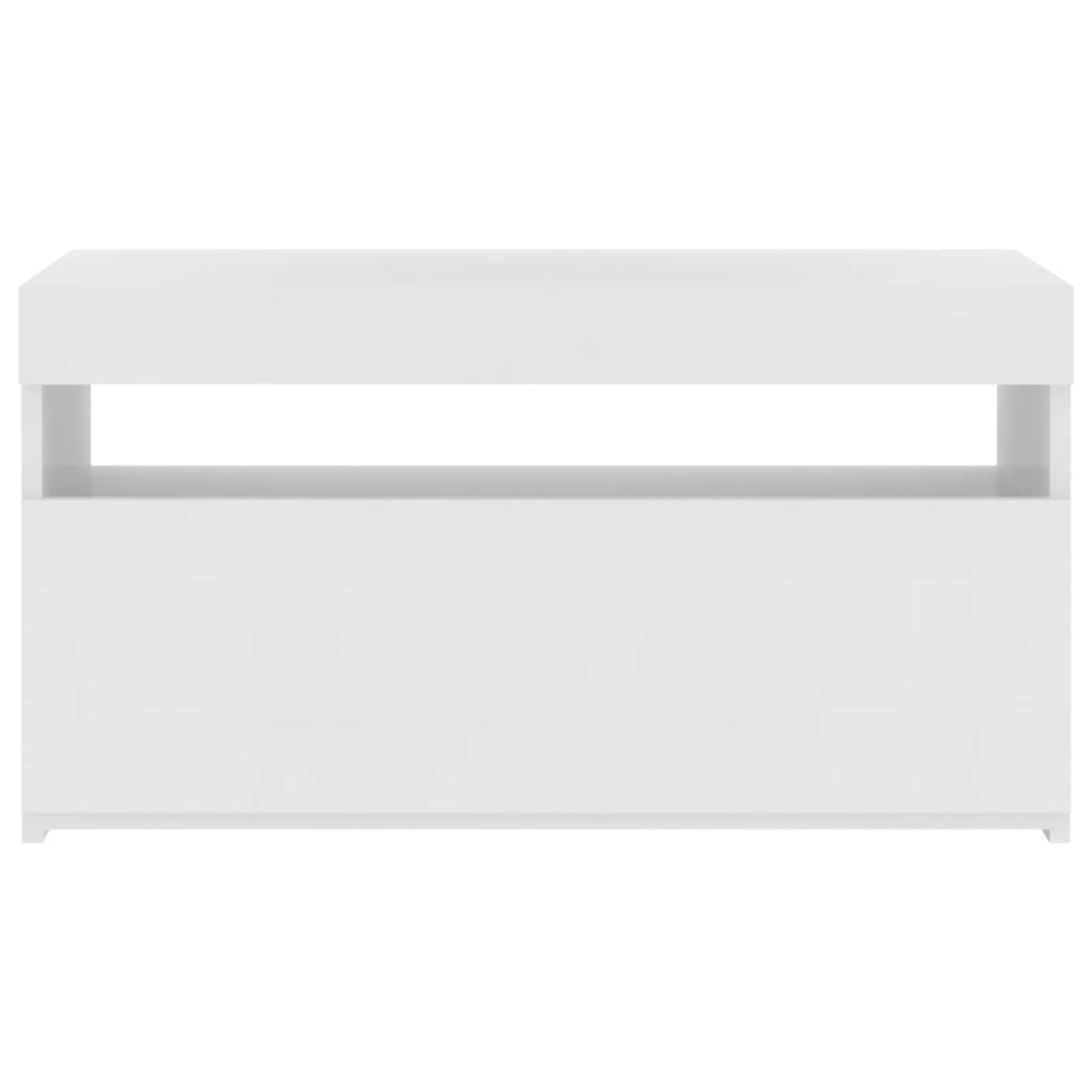 TV Cabinet with LED Lights White 75x35x40 cm