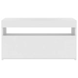 TV Cabinet with LED Lights White 75x35x40 cm - 45-Degree Angle