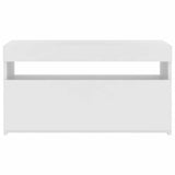 TV Cabinet with LED Lights White 75x35x40 cm - Low Angle