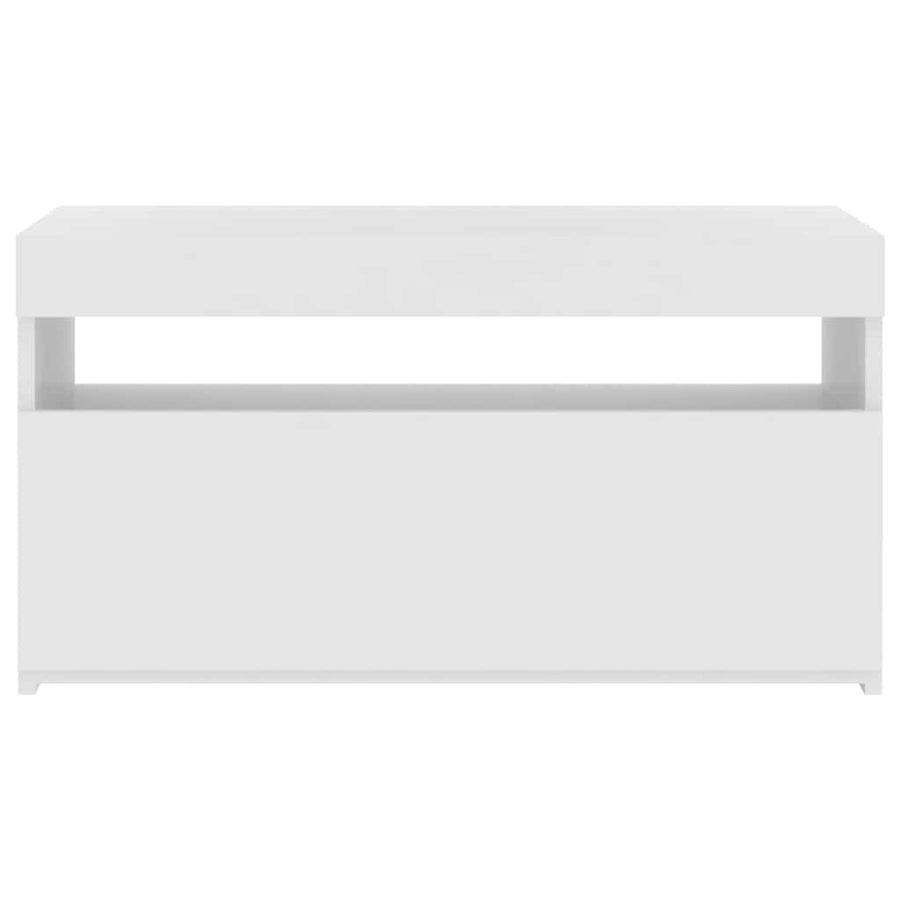 TV Cabinet with LED Lights White 75x35x40 cm