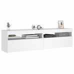 2 Piece TV Cabinet Set with LED Lights White 75x35x40 cm