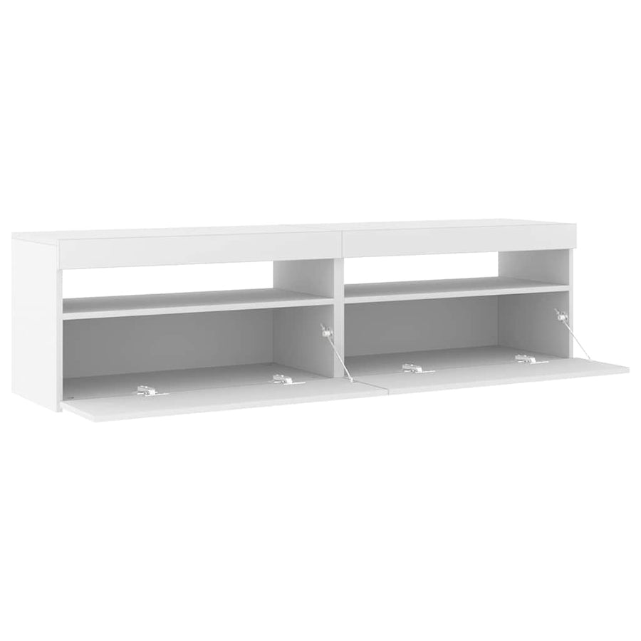 2 Piece TV Cabinet Set with LED Lights White 75x35x40 cm
