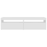 2 Piece TV Cabinet Set with LED Lights White 75x35x40 cm - Rear View
