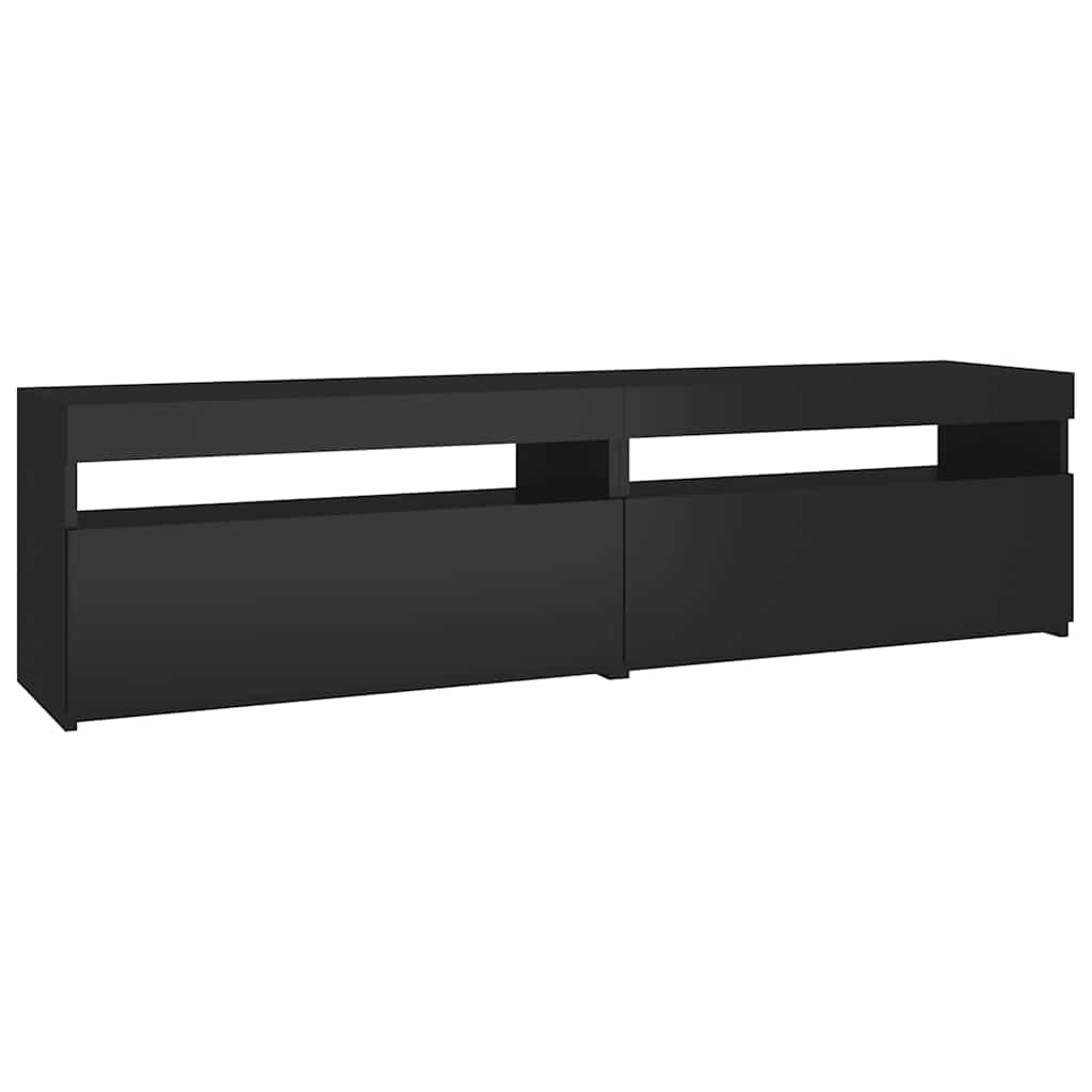 2 Piece TV Cabinet Set with LED Lights Black 75x35x40 cm