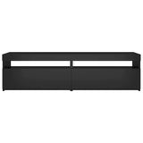 2 Piece TV Cabinet Set with LED Lights Black 75x35x40 cm