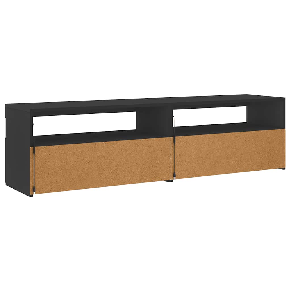 2 Piece TV Cabinet Set with LED Lights Black 75x35x40 cm