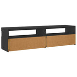 2 Piece TV Cabinet Set with LED Lights Black 75x35x40 cm - Extra Image