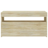 TV Cabinet with LED Lights Sonoma Oak 75x35x40 cm - 45-Degree Angle