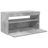 TV Cabinet with LED Lights Concrete Grey 75x35x40 cm - Rear View
