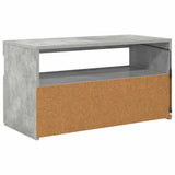 TV Cabinet with LED Lights Concrete Grey 75x35x40 cm - Close-Up Angle